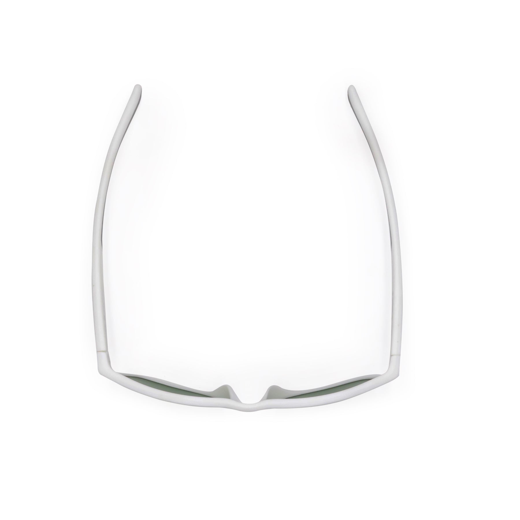 White sport sunglasses frame for pickleball or table tennis, lightweight design with nose pads