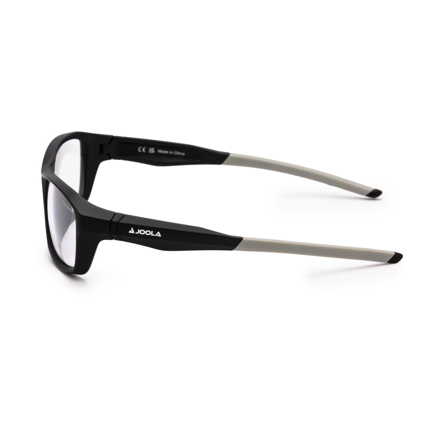 JOOLA sport sunglasses with black frame and gray temples, designed for pickleball and table tennis players