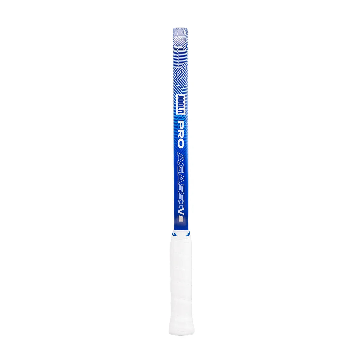 JOOLA Pro Agassiv table tennis paddle grip with blue patterned shaft and white handle
