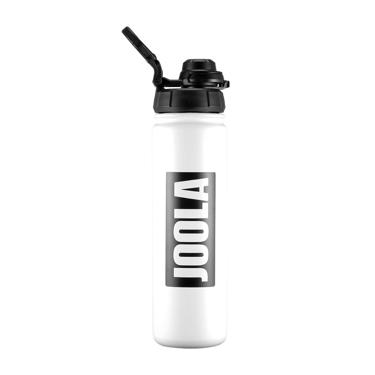 White water bottle with black cap and 'JOOLA' branding on a white background