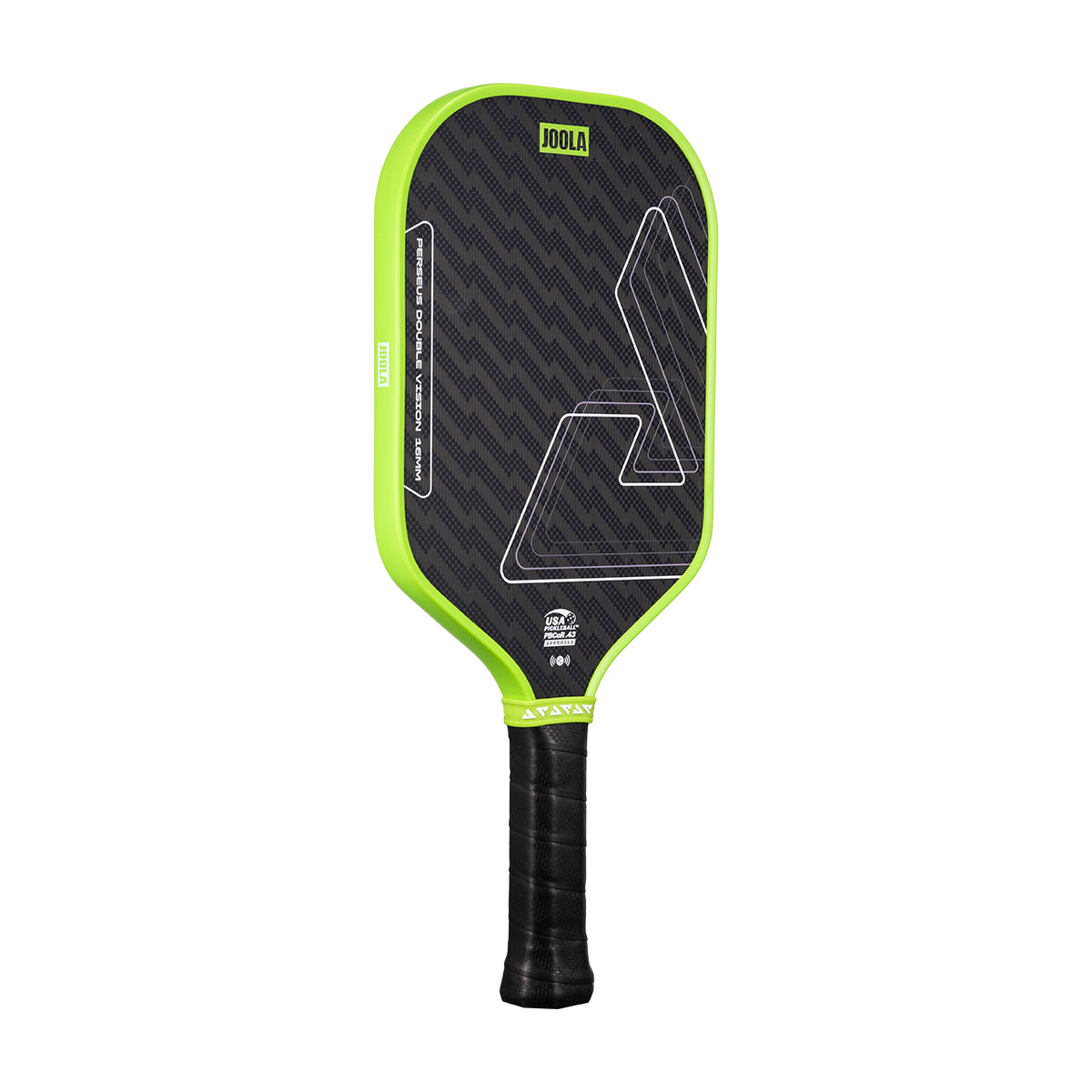 White background, product image of the Perseus Double Vision pickleball paddle.