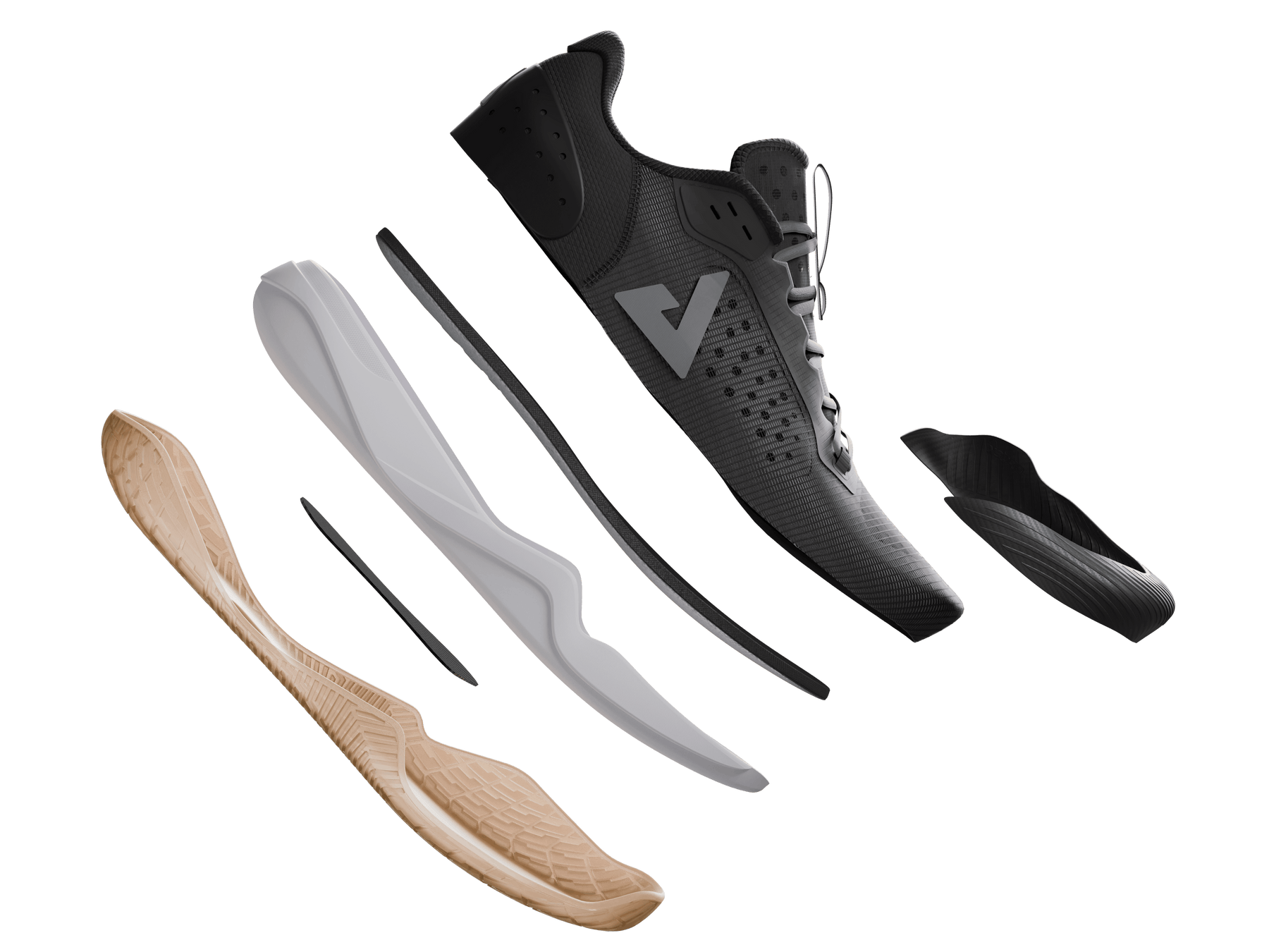 Layered shoe illustration