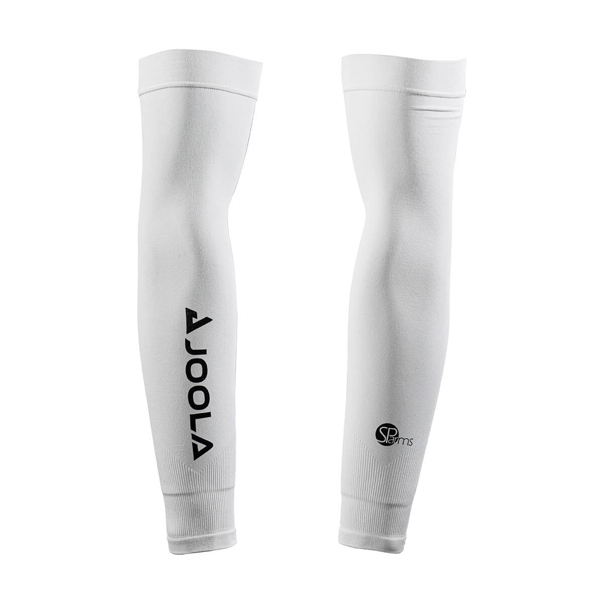 White Background Image: JOOLA UV Arm Sleeves UPF50+ in White (Ulnar view)